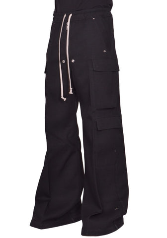 RICK OWENS MEN RR02E1339 WD CARGO BELAS PANTS BLACK (New Season FW25)