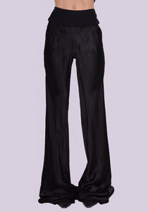 RICK OWENS WOMEN RP02C1301 O 09 BIAS PANTS CUPRO BLACK FW23 | DOSHABURI Online Shop