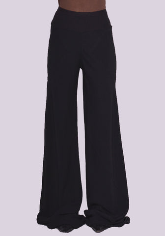 RICK OWENS WOMEN RP02C1301 HY 09 BIAS PANTS VISCOSE/ACETATE BLACK FW23 | DOSHABURI Online Shop