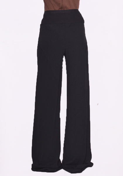 RICK OWENS WOMEN RP02C1301 HY 09 BIAS PANTS VISCOSE/ACETATE BLACK FW23 | DOSHABURI Online Shop