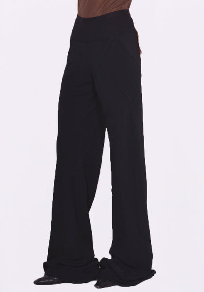 RICK OWENS WOMEN RP02C1301 HY 09 BIAS PANTS VISCOSE/ACETATE BLACK FW23 | DOSHABURI Online Shop