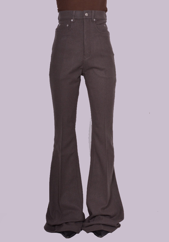 RICK OWENS WOMEN RO02C1329 WN BOLAN BOOTCUT PANTS DUST (New Season FW23) RICK OWENS WOMEN RO02C1329 WN BOLAN BOOTCUT PANTS DUST (New Season FW23)