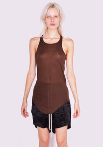 RICK OWENS WOMEN RP02C1101 MR BASIC RIB TANK BROWN FW23 | DOSHABURI Online Shop