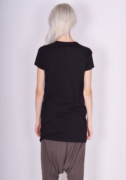 RICK OWENS WOMEN RP02C1203 JA 09 LEVEL T-SHIRT BLACK FW23 | DOSHABURI Online Shop