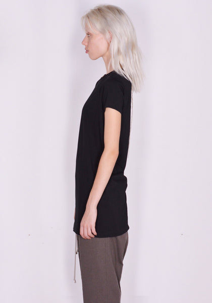 RICK OWENS WOMEN RP02C1203 JA 09 LEVEL T-SHIRT BLACK FW23 | DOSHABURI Online Shop