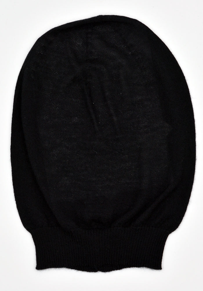 RICK OWENS RP02C1493 WS 09 BIG KNIT BEANIE HAT BLACK FW23 | DOSHABURI Online Shop