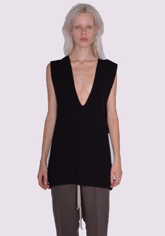 RICK OWENS WOMEN RO02C1698 CHWSR 09 KNIT TANKTOP BLACK FW23 | DOSHABURI Online Shop