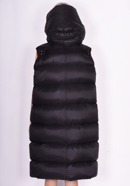 RICK OWENS WOMEN RP02C1914 NPD3 HOODED LINER COAT BLACK FW23 | DOSHABURI Online Shop