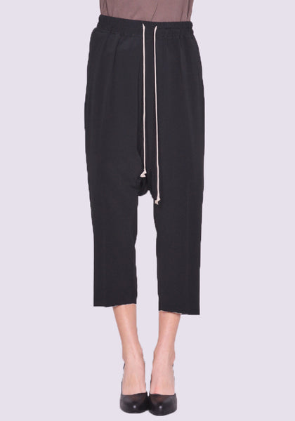 RICK OWENS WOMEN RP01C5308 CC 09 DRAWSTRING CROPPED PANTS SS23 | DOSHABURI Online Shop