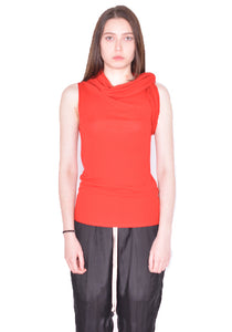 RICK OWENS KNITTED TWIST TOP CARDINAL RED SS24 | DOSHABURI Online Shop