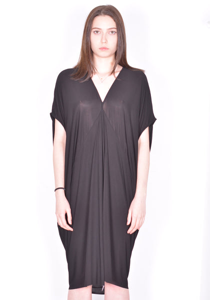 RICK OWENS WOMEN RP01D2556 HBZ 09 SL TOMMYKITE V DRESS BLACK SS24 | DOSHABURI Online Shop