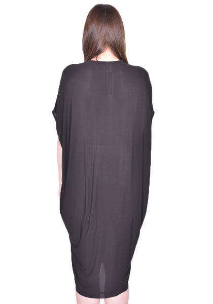 RICK OWENS WOMEN RP01D2556 HBZ 09 SL TOMMYKITE V DRESS BLACK SS24 | DOSHABURI Online Shop