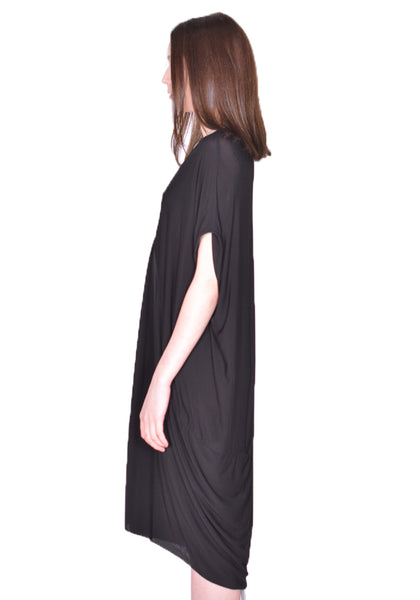 RICK OWENS WOMEN RP01D2556 HBZ 09 SL TOMMYKITE V DRESS BLACK SS24 | DOSHABURI Online Shop