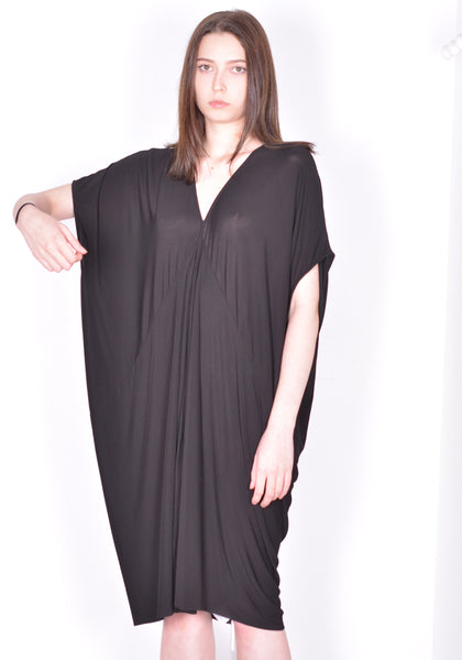 RICK OWENS WOMEN RP01D2556 HBZ 09 SL TOMMYKITE V DRESS BLACK SS24 | DOSHABURI Online Shop