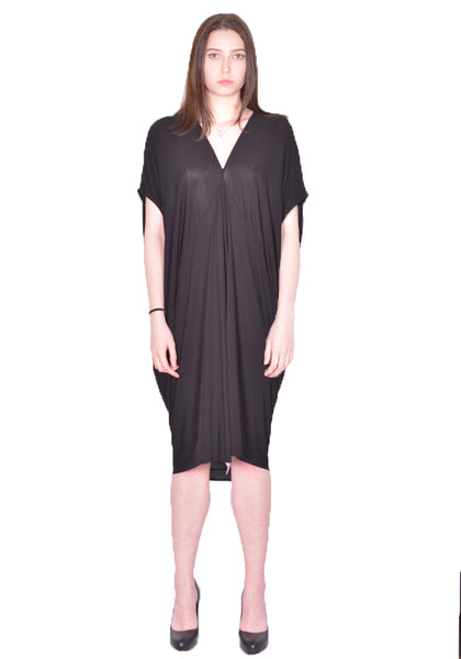 RICK OWENS WOMEN RP01D2556 HBZ 09 SL TOMMYKITE V DRESS BLACK SS24 | DOSHABURI Online Shop