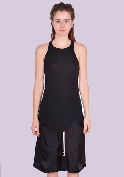 RICK OWENS WOMEN RP01D2101 MR 09 BASIC RIB TANKTOP BLACK SS24 | DOSHABURI Online Shop