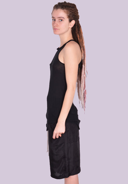 RICK OWENS WOMEN RP01D2101 MR 09 BASIC RIB TANKTOP BLACK SS24 | DOSHABURI Online Shop