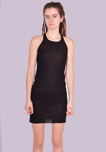 RICK OWENS WOMEN  RP01D2548 RC 09 TANK MINI DRESS BLACK SS24 | DOSHABURI Online Shop