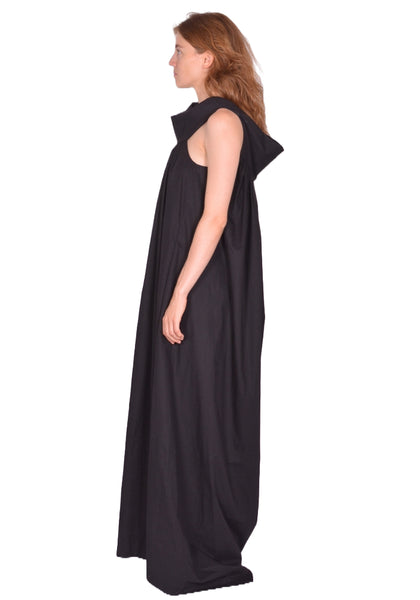 RICK OWENS WOMEN CHALICE GOWN DRESS BLACK SS25 | DOSHABURI Shop