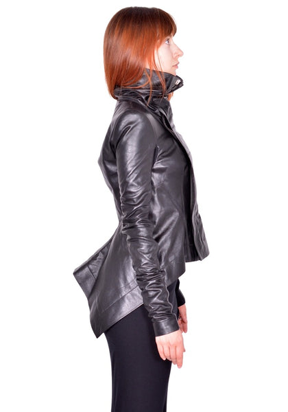 RICK OWENS WOMEN RP02F5743 LBY 09 NASKA BIKER JACKET BLACK (New Season FW26)