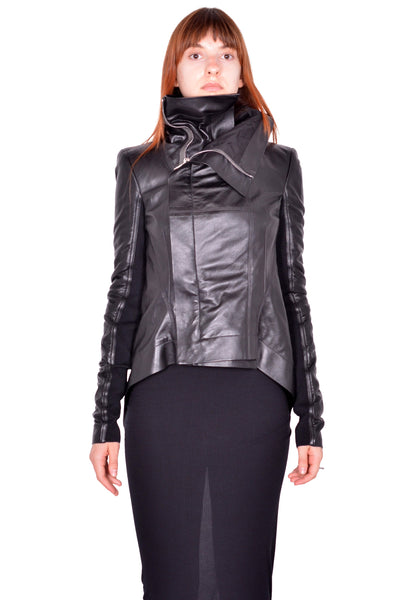 RICK OWENS WOMEN RP02F5743 LBY 09 NASKA BIKER JACKET BLACK (New Season FW26)