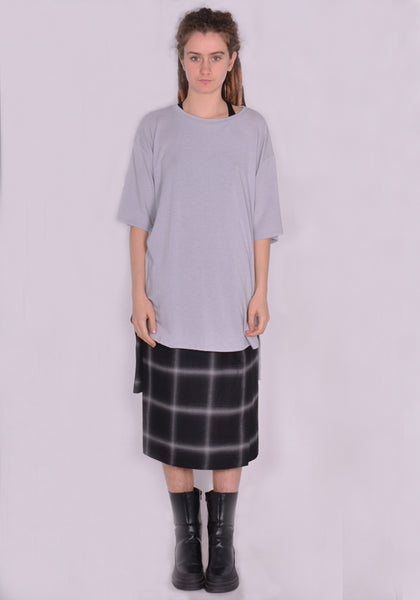 YUIKI SHIMOJI OVERSIZE T-SHIRT LIGHT GREY | DOSHABURI Online Shop