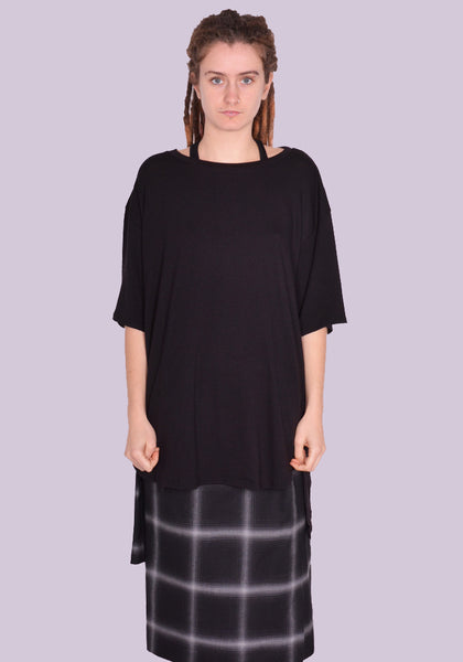 YUIKI SHIMOJI OVERSIZE T-SHIRT BLACK | DOSHABURI Online Shop