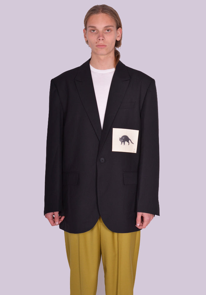 ー品販売  BLACK BLAZER PATCHED SHIMOJI YUIKI BLACK Shop Online DOSHABURI | CAT ディスプレイ・モニター本体