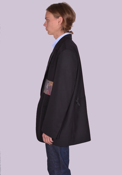 YUIKI SHIMOJI PATCHED BLAZER BLACK BLACK GEISHA GIRL | DOSHABURI Online Shop