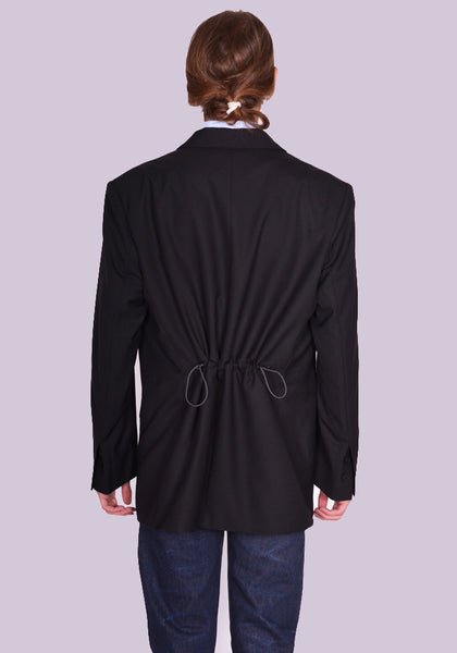 YUIKI SHIMOJI PATCHED BLAZER BLACK KIMONO GIRL | DOSHABURI Online Shop