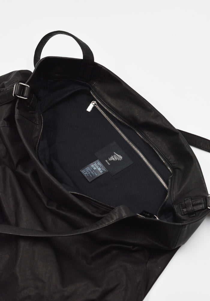 YOHJI YAMAMOTO DISCORD UNEVENNISS LEATHER TOTE BAG
