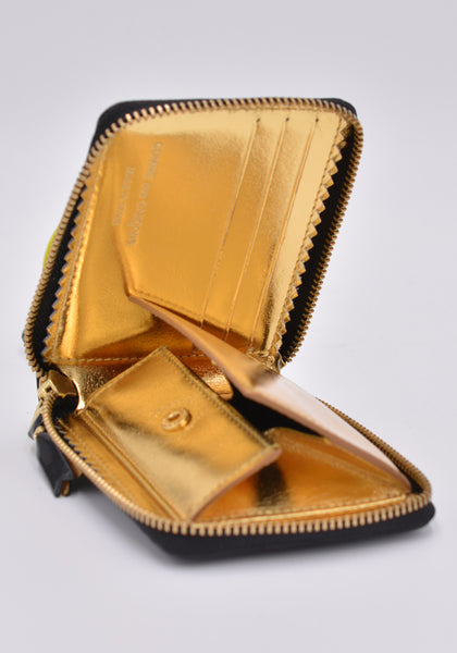 COMME DES GARCONS SA7100MI MIRROR INSIDE ZIP WALLET GOLD | DOSHABURI Online Shop