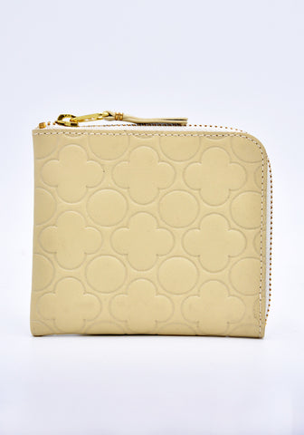 COMME DES GARCONS SA310EB EMBOSSED ZIP WALLET WHITE | DOSHABURI Online Shop