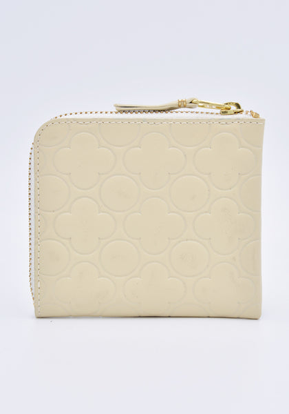 COMME DES GARCONS SA310EB EMBOSSED ZIP WALLET WHITE | DOSHABURI Online Shop