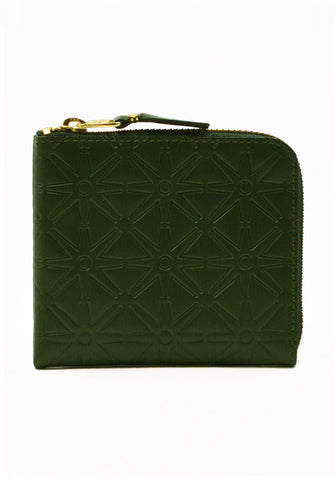 COMME DES GARCONS SA310EA EMBOSSED ZIP WALLET BOTTLE GREEN | DOSHABURI Shop