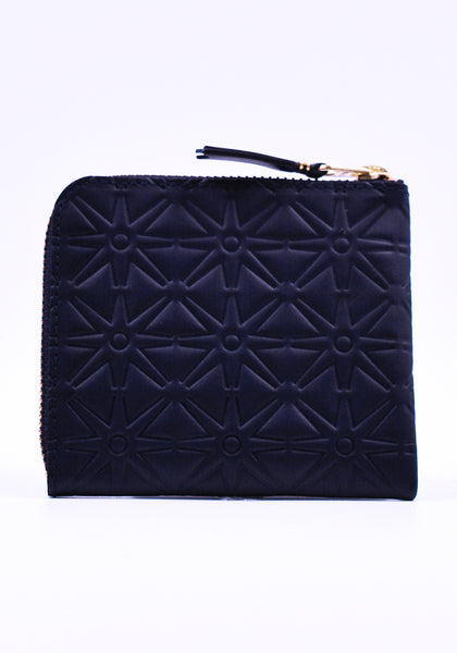 COMME DES GARCONS SA310EA EMBOSSED ZIP WALLET NAVY | DOSHABURI Online Shop