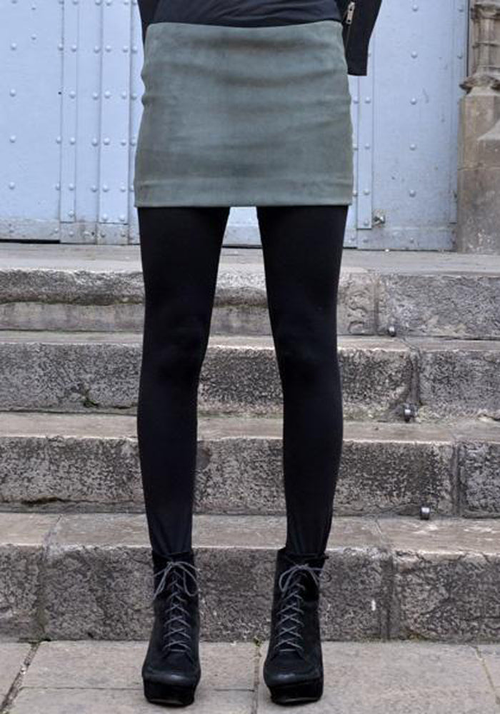 ハイダーアッカーマン　変形デニムスカート HAIDER ACKERMANN LEATHER MINI SKIRT ANTHRACITE | 50%OFF SALE