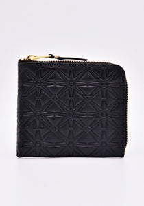 COMME DES GARCONS SA310EA EMBOSSED ZIP WALLET BLACK | DOSHABURI Online Shop