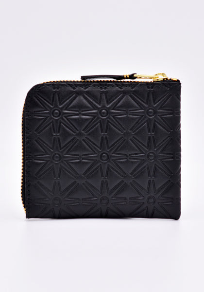 COMME DES GARCONS SA310EA EMBOSSED ZIP WALLET BLACK | DOSHABURI Online Shop