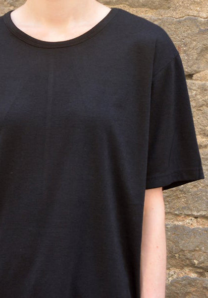 YUIKI SHIMOJI UNISEX BASIC T-SHIRT BLACK-DOSHABURI Online Shop