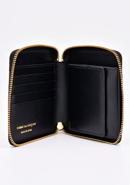 COMME DES GARCONS SA2100EL LOGOTYPE ZIP WALLET BLACK | DOSHABURI Online Shop