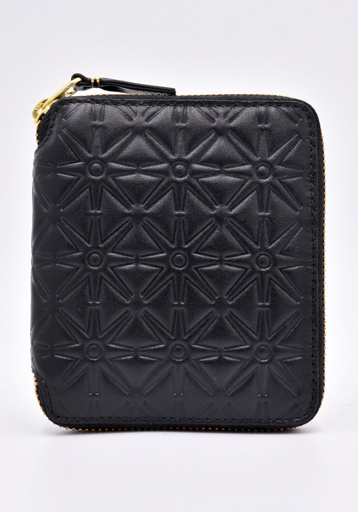 Embossed Zipped Wallet Black