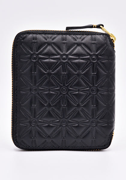 COMME DES GARCONS SA210EA EMBOSSED ZIP WALLET BLACK | DOSHABURI Online Shop