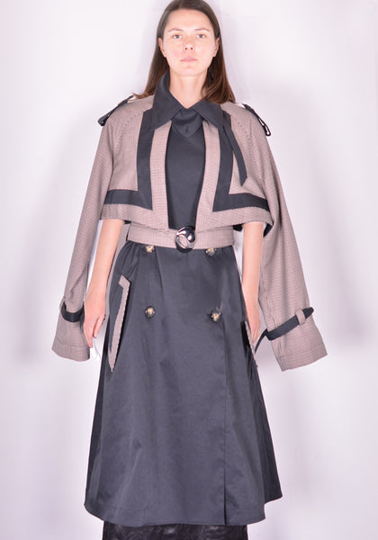 KIKO KOSTADINOV KKWAW21C01 GENEVIEVE TRENCH COAT CHESTNUT CHECK/HAEMATITE