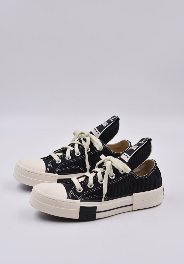 RICK OWENS DRKSHDW CONVERSE DRKSTAR OX SNEAKERS BLACK FW21 | 50%OFF SALE | DOSHABURI Online Shop