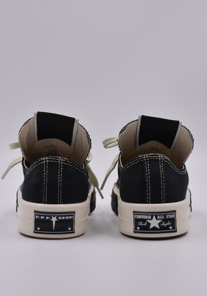 RICK OWENS DRKSHDW x CONVERSE DC02AX727 DRKSTAR OX SNEAKERS BLACK