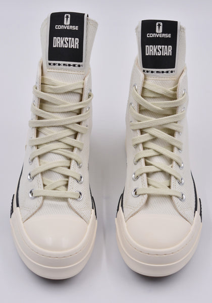 RICK OWENS DRKSHDW x CONVERSE DC02AX686 DRKSTAR HI-CUT SNEAKERS WHITE