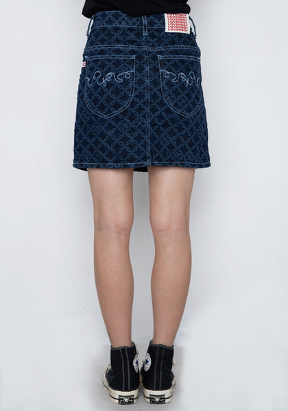 CHARLES JEFFREY LOVERBOY CJLAW22ADS ETCHED ART DENIM SKIRT FW22 | DOSHABURI Online Shop