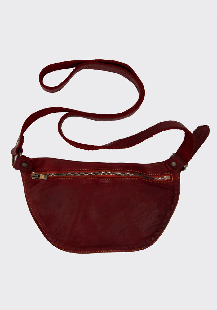 GUIDI Q100 SOFT HORSE FULL GRAIN LEATHER BELT BAG DARK RED | DOSHABURI
