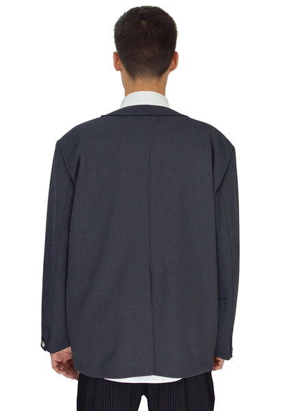 TAC:TAC TA93-FD021 COLLARLESS BLAZER GREY - DOSHABURI Shop